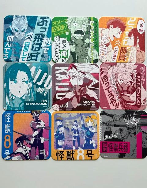 Kaiju No. 8 Original Art Exhibition Random Coaster 9-Piece Set, Unused, New