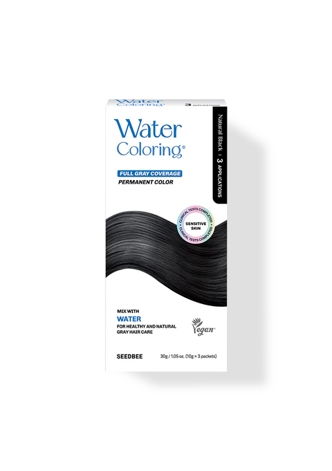 SeedBee - Hair Water Coloring for full gray coverage, 4 Colors (Medium Brown, Dark Brown, Natural Black, Wine Brown)