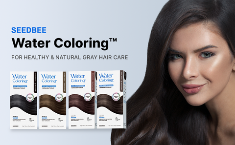 SeedBee - Hair Water Coloring for full gray coverage, 4 Colors (Medium Brown, Dark Brown, Natural Black, Wine Brown)