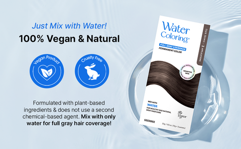 SeedBee - Hair Water Coloring for full gray coverage, 4 Colors (Medium Brown, Dark Brown, Natural Black, Wine Brown)