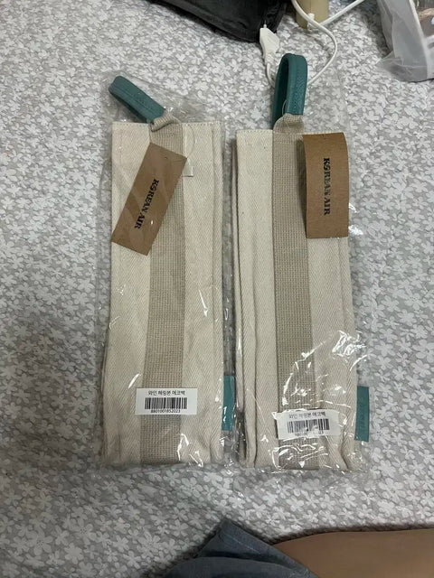 Camping trip airplane goods Koreana Air Korean Air goods herringbone wine eco bag