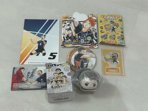 Haikyu!! Tanaka Ryunosuke Goods Bundle Transfer (Original Art Badge + Mochi Mascot + Mini Acrylic, etc.)
