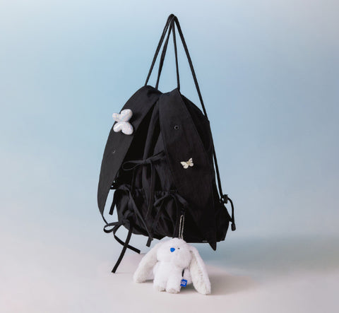 New Jeans Coller Rabbit String Bag Black NewJeans Coller Bag