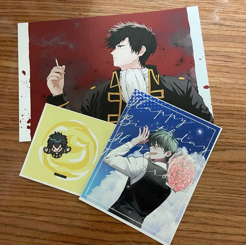 Selling Gintama Hijikata Toshiro birthday cafe freebie.