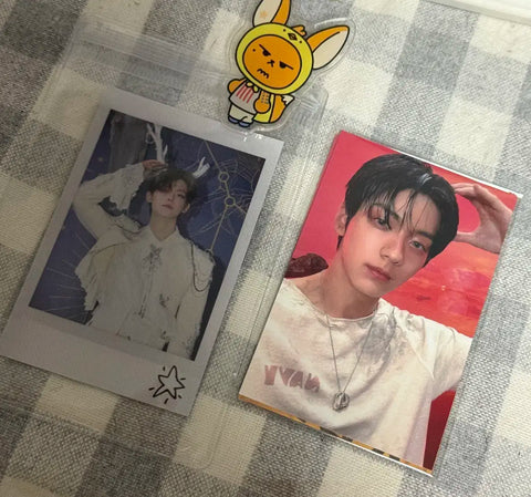 TXT Reverse Fan Support Photocard Yeonjun Polaroid Yellow Spring Hair Clip