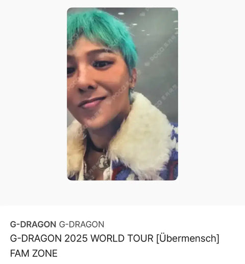 G-Dragon World Tour Seoul Final Concert Fam Zone Photocard
