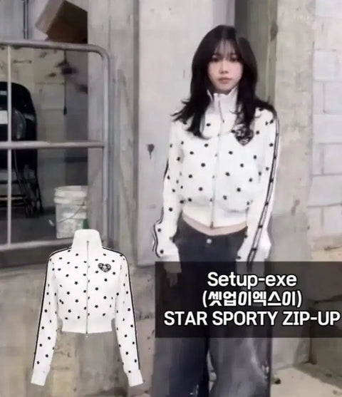 Setup EXE White Star Zip-Up Karina Son Min-soo