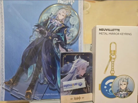 Genshin Impact Neuvillette Acrylic Stand Keyring Goods Set