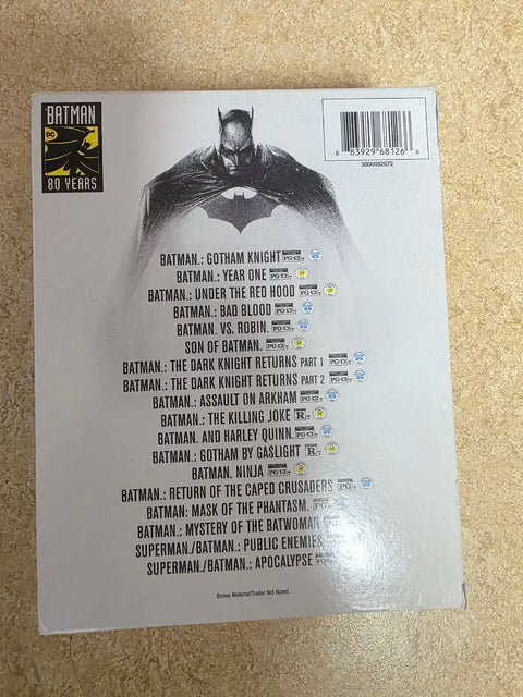 Selling Batman 80th Anniversary Comics Blu-ray.