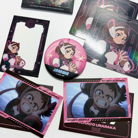 Poppuble privilege photocard badge holo coaster Uraraka set My Hero Academia