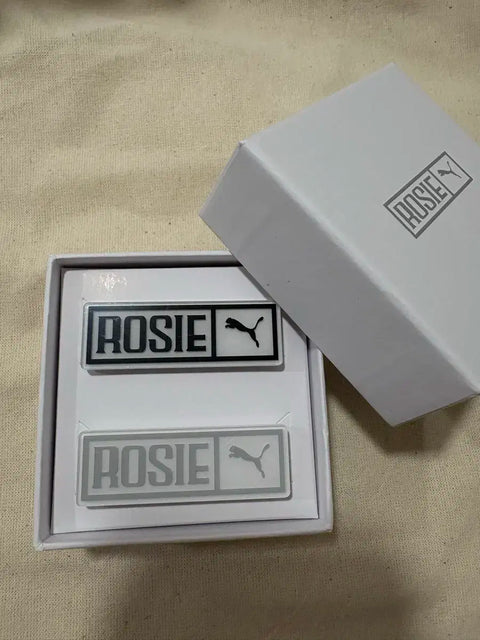 Rosé Puma Name Tag Pin & Drawstring Bag Bundle