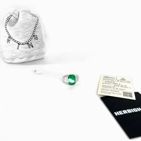HERBIGHARO & FRICA V ring, clear green