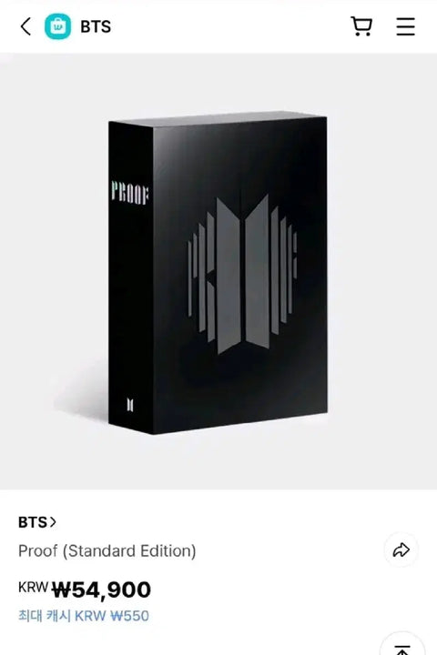 Selling BTS Proof album, includes poster and special gifts.