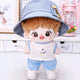 20cm plush doll clothes blue bucket hat