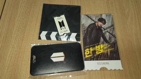 Selling a batch of BTS Cinema badge, luggage tag, and ticket.