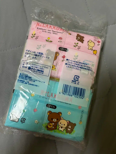 Selling Rilakkuma tissues.