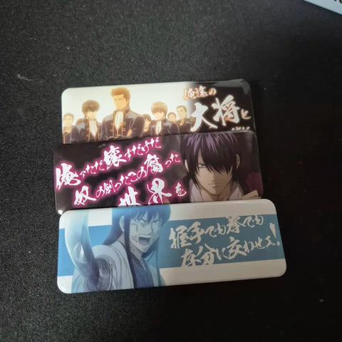Gintama Dialogue Long Can Badge Shinsengumi Katsura Kotaro Takasugi Shinsuke Batch