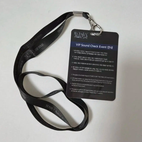 Suga D-DAY Final Concert VIP Entrance Necklace Card