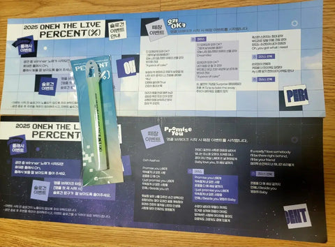 Selling ONEW THE LIVE Percent light stick and slogan.