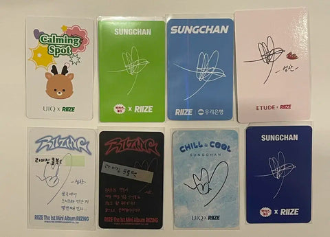 Rise Sungchan photocard bundle transfer, Yueek Bakmatzel, Woori Bank, Etude album photocard.