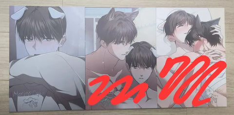 Selling Kang Gun-ma illustration color paper postcard 3-piece set below cost!!