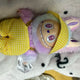 Labubu Fluffy Doll Yellow Check