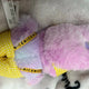 Labubu Fluffy Doll Yellow Check