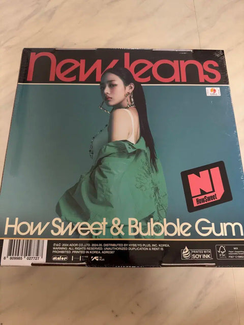 Unopened NewJeans album How Sweet & Bubble Gum
