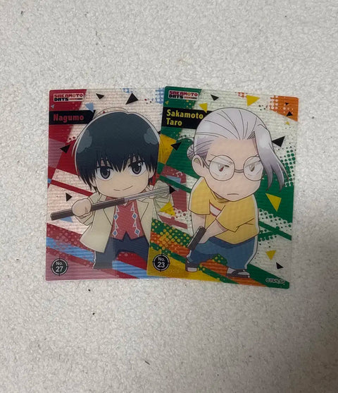 Sakamoto Days cards, Nagumo and Sakamoto Taro, all together.