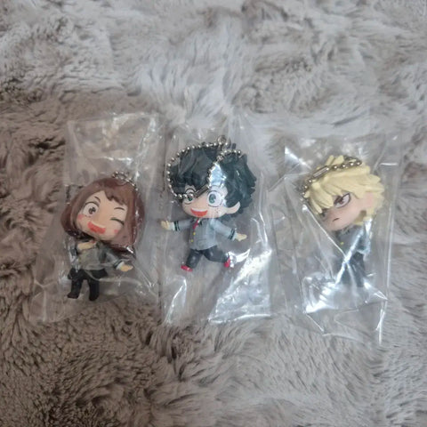 My Hero Academia Wiggle Wiggle Fura Fura Gacha Midoriya, Bakugo, Uraraka Keychain