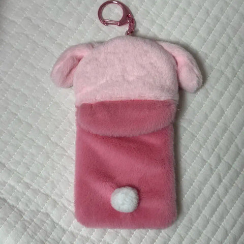 My Melody Cinnamoroll Boa Fur Card Holder Toploader