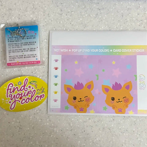 NCT WISH Color Pop-up Sioning Card Sticker + Special Gift Keyring