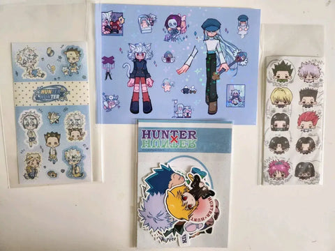 Selling unofficial Hunter x Hunter sticker merchandise.