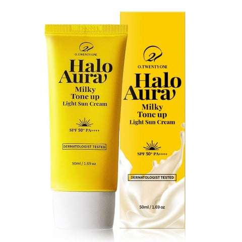 [✈️KOREA] O.21 - Halo Aurora Milk Toner Light Sunscreen 50ml SPF 50+ PA++++