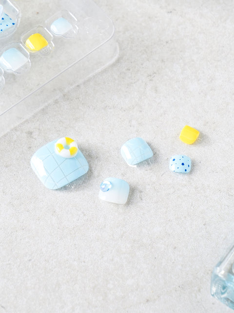 [✈️KOREA] Daiso - Tita Press Pedi Tips 14pcs Blue