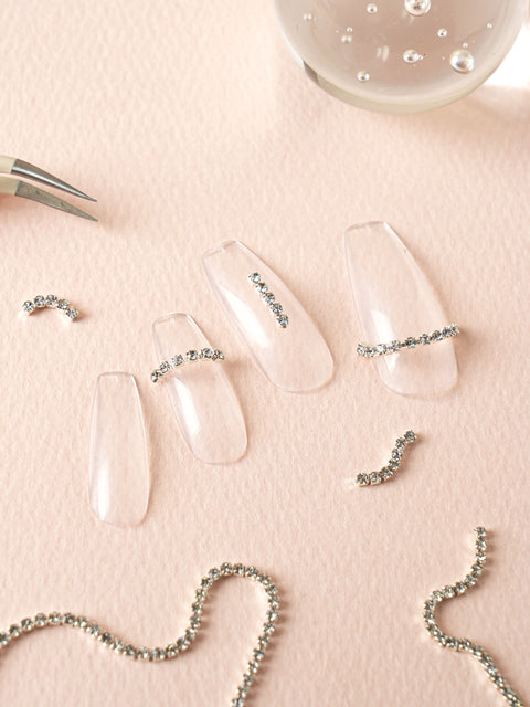 [✈️KOREA] Daiso - White Cubic Nail Chain (50cm)