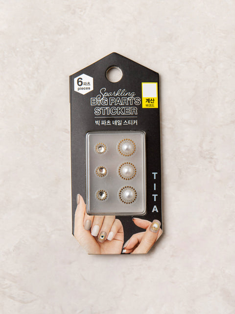 [✈️KOREA] Daiso - Big Parts Nail Stickers 6pcs