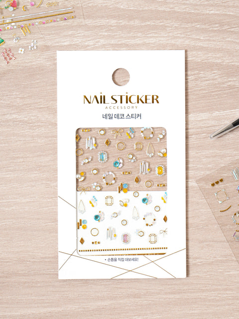 [✈️KOREA] Daiso - Stone Gold & Silver Foil Nail Stickers