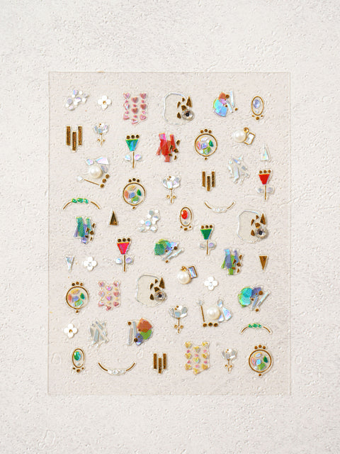 [✈️KOREA] Daiso - Stone Gold & Silver Foil Nail Stickers