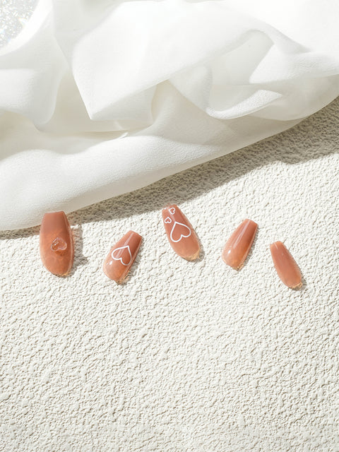[✈️KOREA] Daiso - Ring Ring Coffin Nail Tips 24pcs Rose Pink