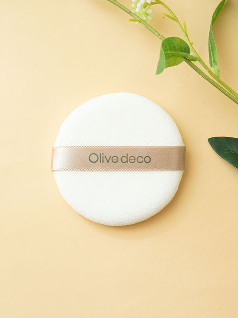 [✈️KOREA] Daiso - Olive Deco Round Caron Puff 90mm